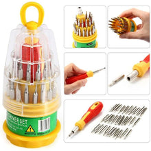 Repair tool set with 31 magnetic screwdrivers.