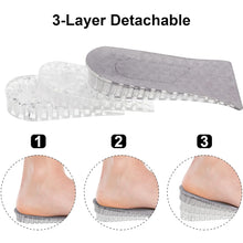 2 Pairs Heel Lift Inserts Height Increase Insole Invisible Heightening Insole Sillicone