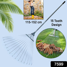 115-152 CM Rake for Gardening, Stainless Steel Telescopic Garden Rack for Quick Clean Up