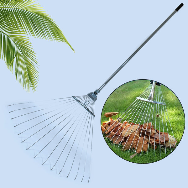 115-152 CM Rake for Gardening, Stainless Steel Telescopic Garden Rack for Quick Clean Up