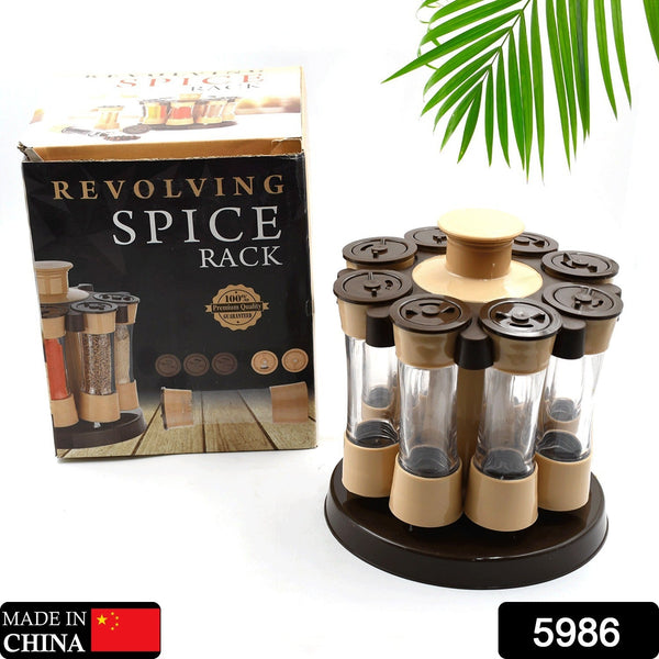 Revolving Spice Rack, 8 Spice jars with 120 ml, Condiment Set