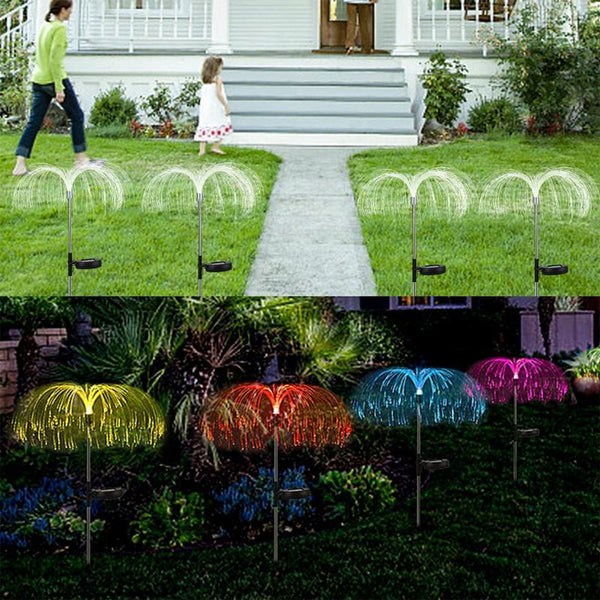 2pcs Garden Solar Outdoor Lights Decorative , 7 Colors Changing RGB Light Waterproof Flower