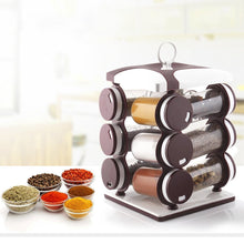 Spice jar set with rack, 12 jars, food-grade plastic