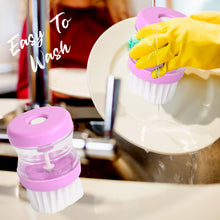 Liquid soap dispenser, multicolour wash basin brush cleaner.